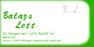 balazs lett business card